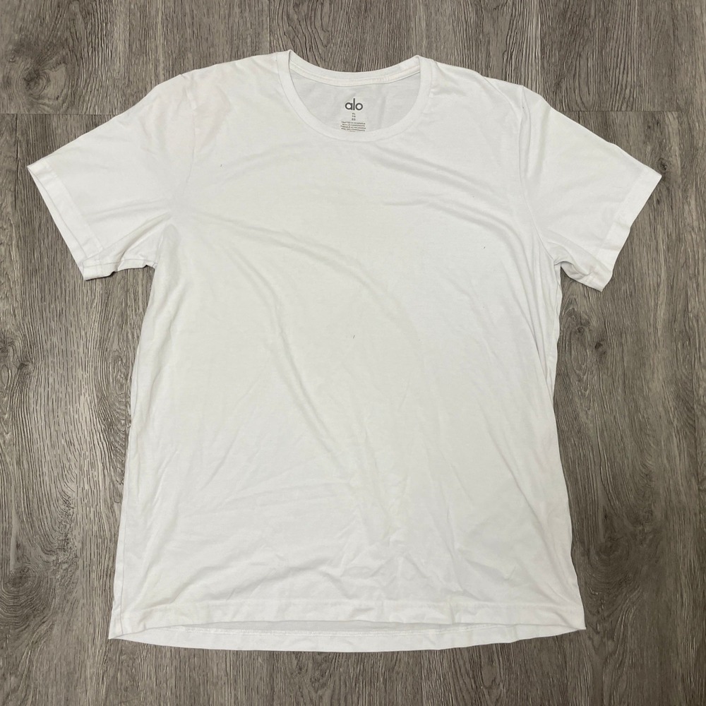 Alo Yoga T-Shirt Mens XL White Short Sleeve Tri-Blend Crew Neck Activewear Tee
